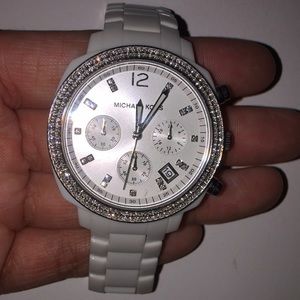 Michael Kors White Rhinestone Watch